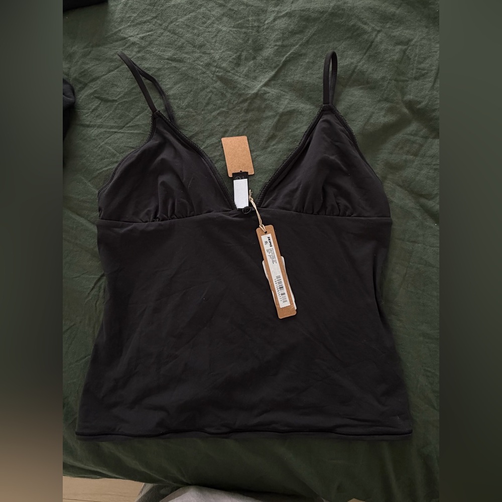 Skims Fits Everybody Picot Cami in Onyx, Size Small